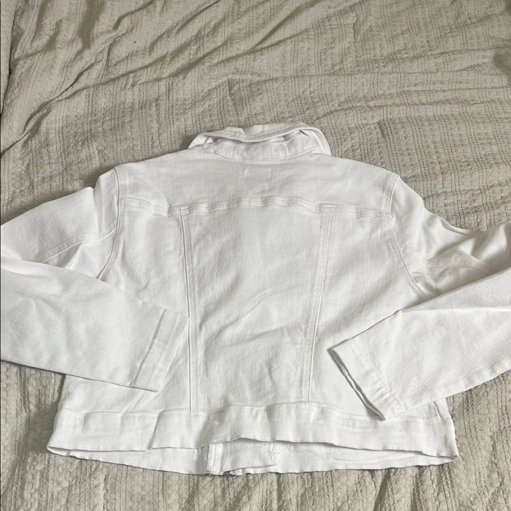 NWT Steve Madden white denim moto jacket L - Picture 4 of 14